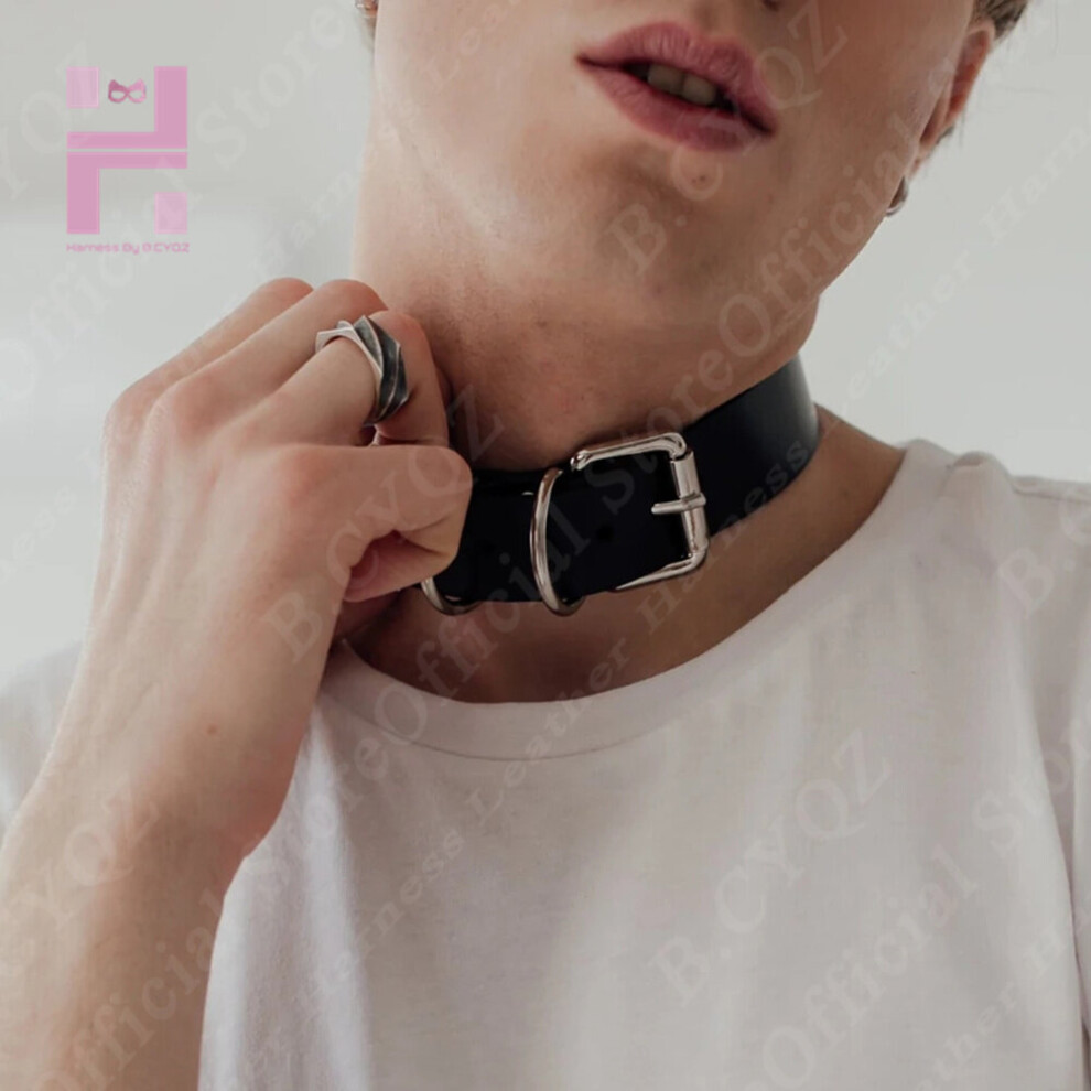 Multicoloured Gothic Choker Necklaces Men Women Pu Leather Necklace Rock Kpop Punk Neck Collars Choker Adjustable Collar