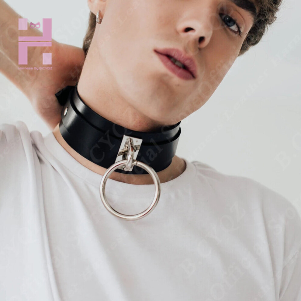 Multicoloured Punk Harajuku Collar Choker Necklace Pu Leather O-Ring Punk Goth Neck Bracelet Jewelry Wristband