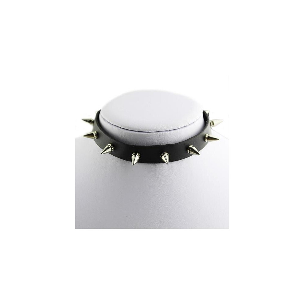Multicoloured Gothic Men Women Unisex Faux Leather Spike Rivet Choker Punk Necklace Jewelry Faux Leather Necklace Jewelry Spike Party