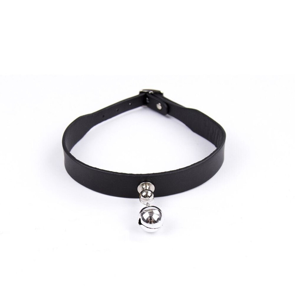 Multicoloured Steampunk Style Punk Spiked Rivets Sexy Neck Sleeve Restraint Men's Leather Collar Neck Chain Bell Torture Leather Necklace
