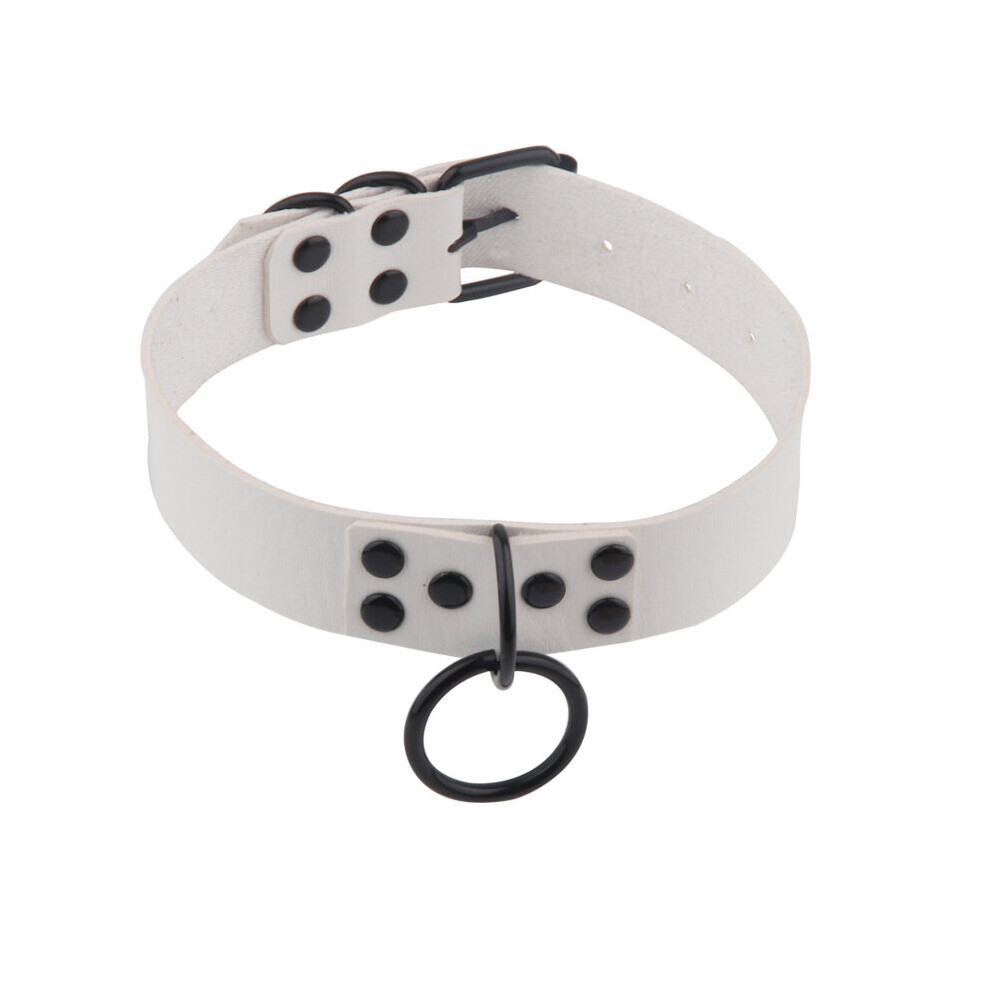 Dark Nightclub Leather Choker Female Fun Maid Toy Necklaces Sexy Rivet O-Shaped Neck Collar Girls Cosplay Party Goth Punk