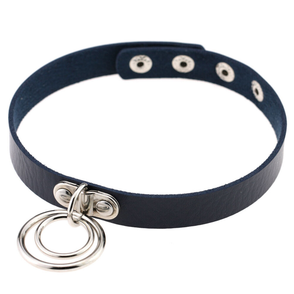 Multicoloured Punk Unisex Adjustable Double Loop Faux Leather Sexy Bound Choker Necklace Collar