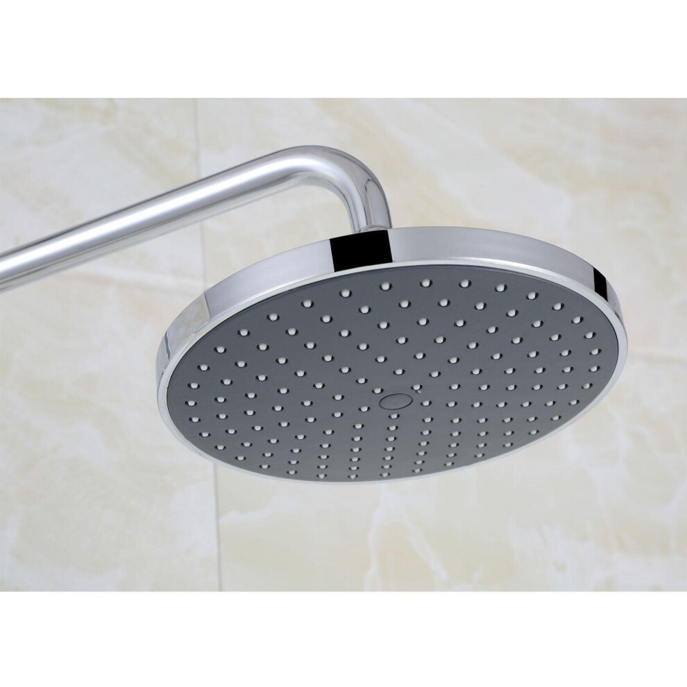 Nes Home 8" Large Round Chrome Bathroom Rain Water Overhead Shower Head 200Mm