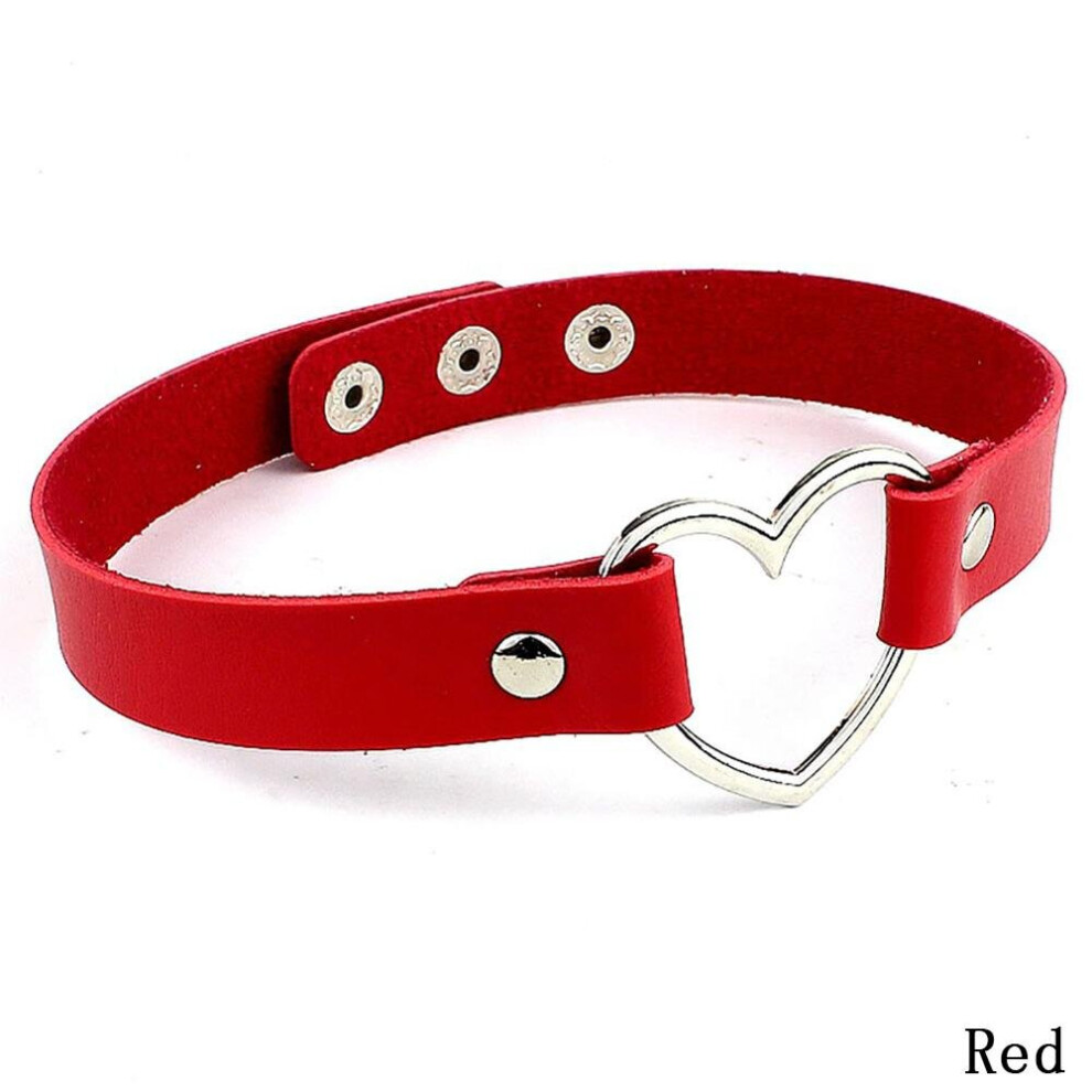 Multicoloured Sexy Punk Gothic Leather Choker Heart Studded Spike Rivet Buckle Collar Funky Torques Necklace Jewelry #252909