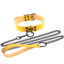 Womens Man Sexy Rivet Alternative Metal Slave PU Leather Collar Traction Rope Bondage Necklace Neckband Sexy Toys For Couple