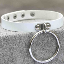 Punk Rock Dark Harajuku O Circle Leather Collar Choker Necklace Jewelry