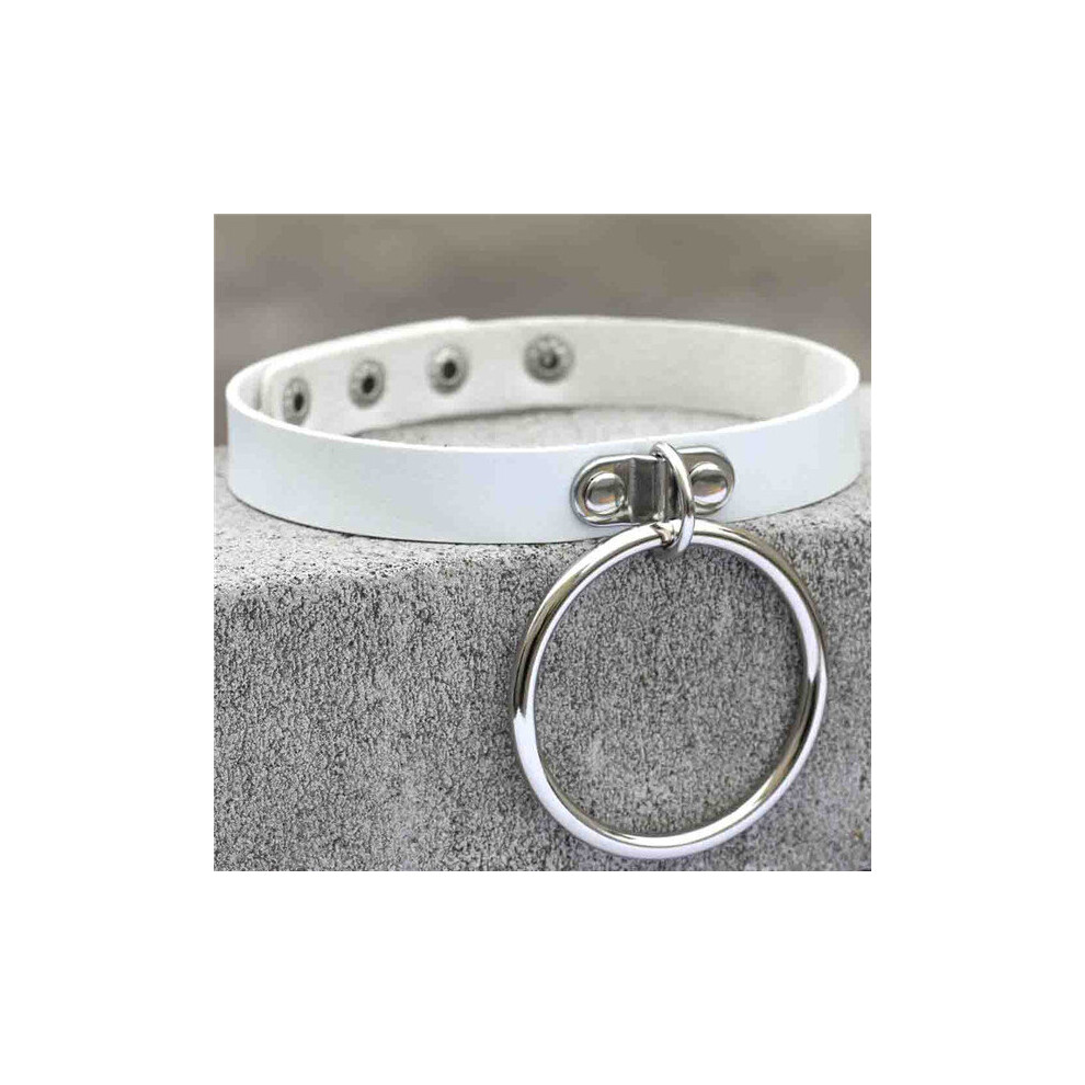 Multicoloured Punk Rock Dark Harajuku O Circle Leather Collar Choker Necklace Jewelry
