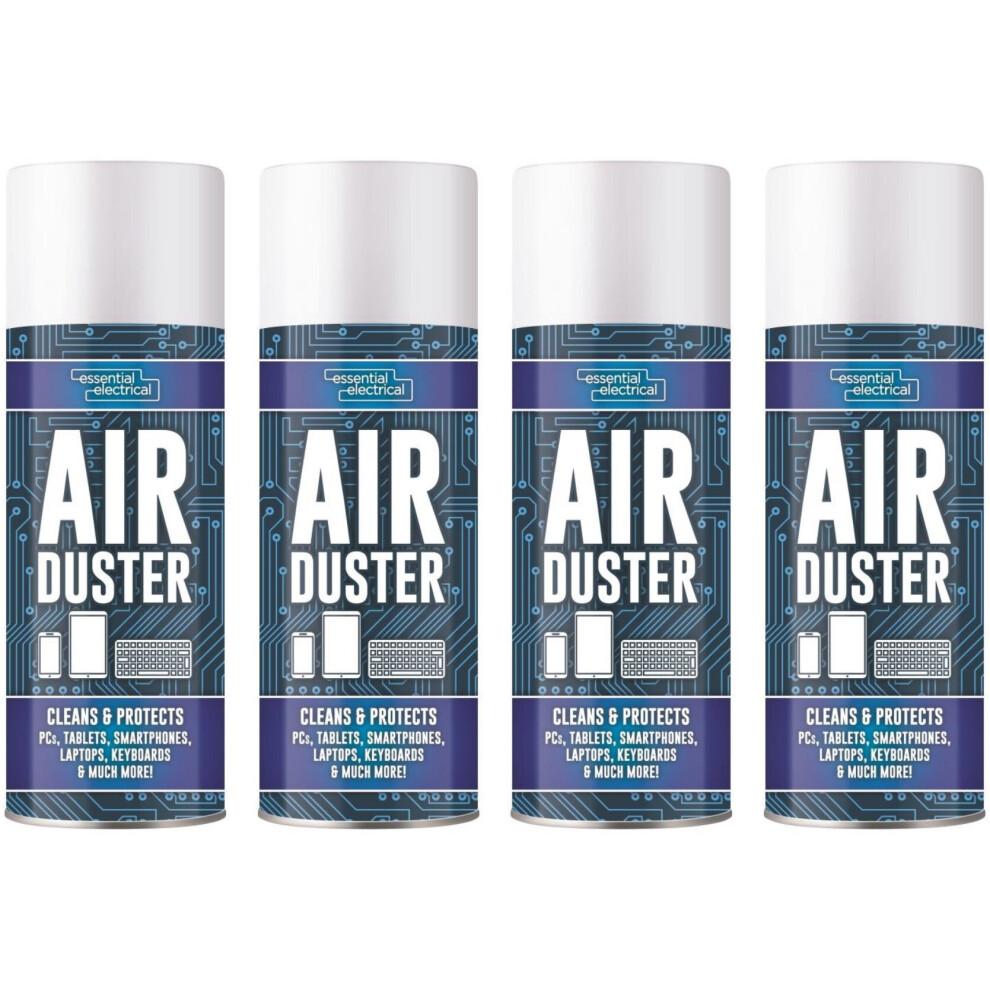 4 x 400ML Air Duster Spray Can Clean Protects Laptop & Keybords