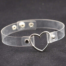 PU leather choker necklace punk sexy heart collar short