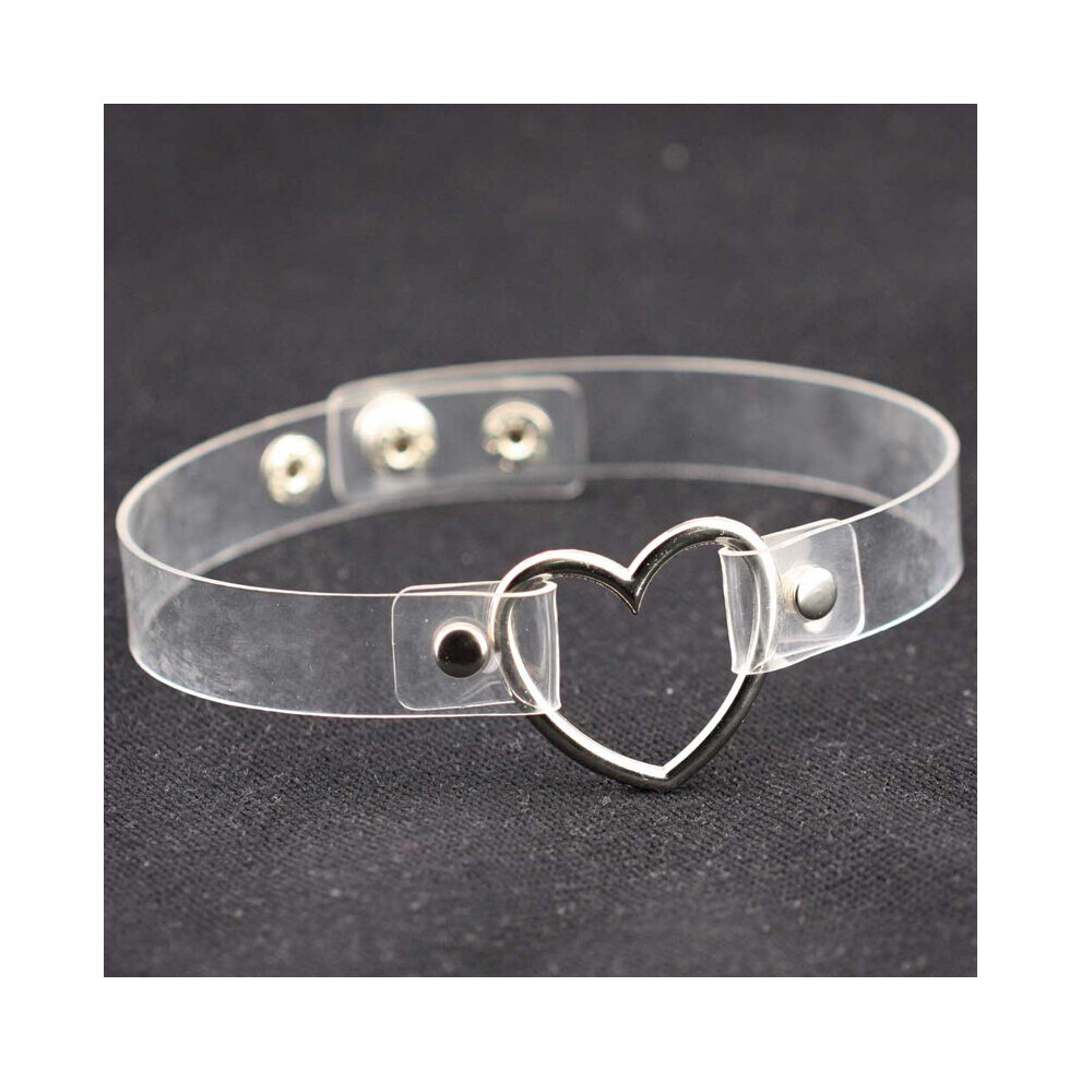 Multicoloured Pu Leather Choker Necklace Punk Sexy Heart Collar Short