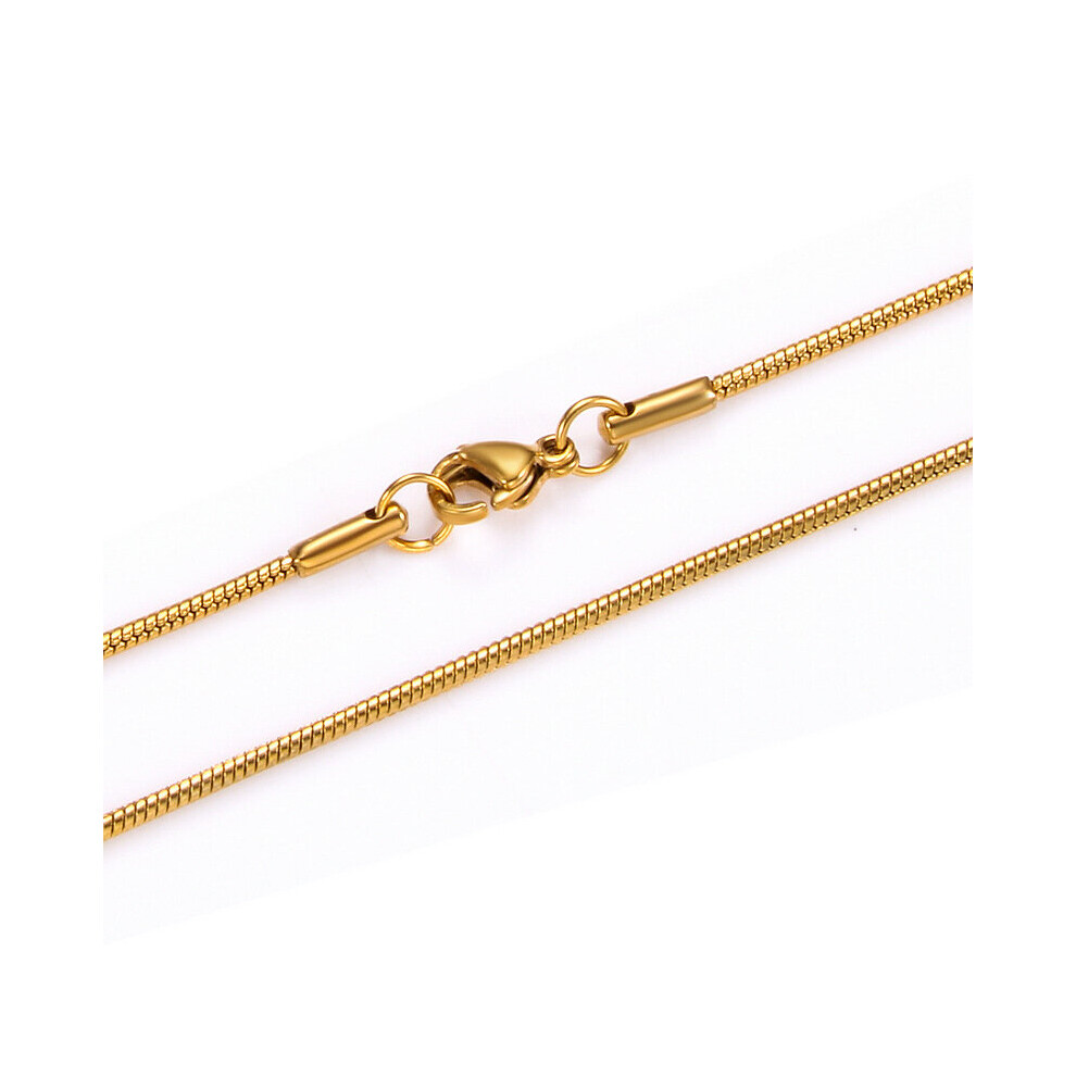 (Light Yellow Gold Color, 40cm) Chain Vacuum Plating Stainless Steel Snake Bone Chain Cold Wind Female Collarbone Chain Snake Bone Necklace Chain