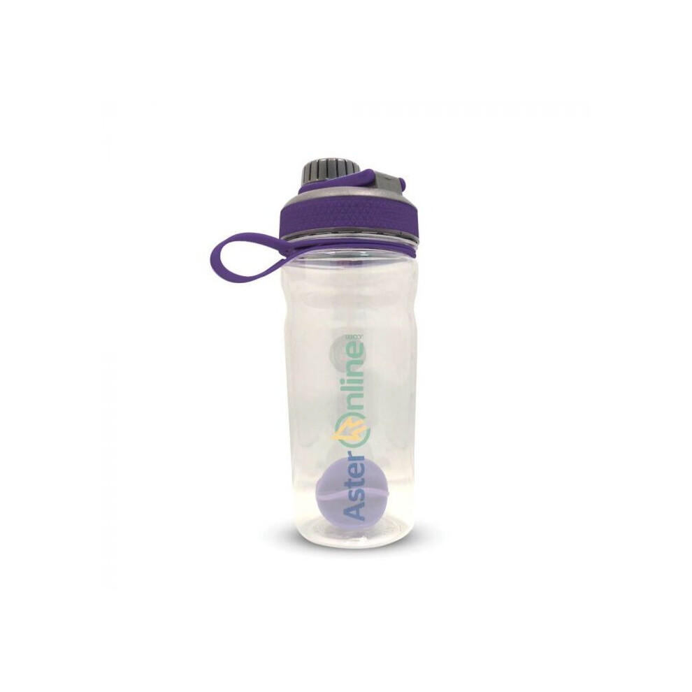 Aster Protein Shaker Bottle Purple with Plastic Mixer 600 mL