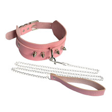 Punk PU Leather Choker Necklace Gothic Harajuku Pu Leather Collar Detachable Leash Neck Chains Costume Jewelry Accessorie