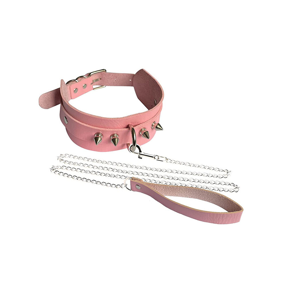 Multicoloured Punk Pu Leather Choker Necklace Gothic Harajuku Pu Leather Collar Detachable Leash Neck Chains Costume Jewelry Accessorie