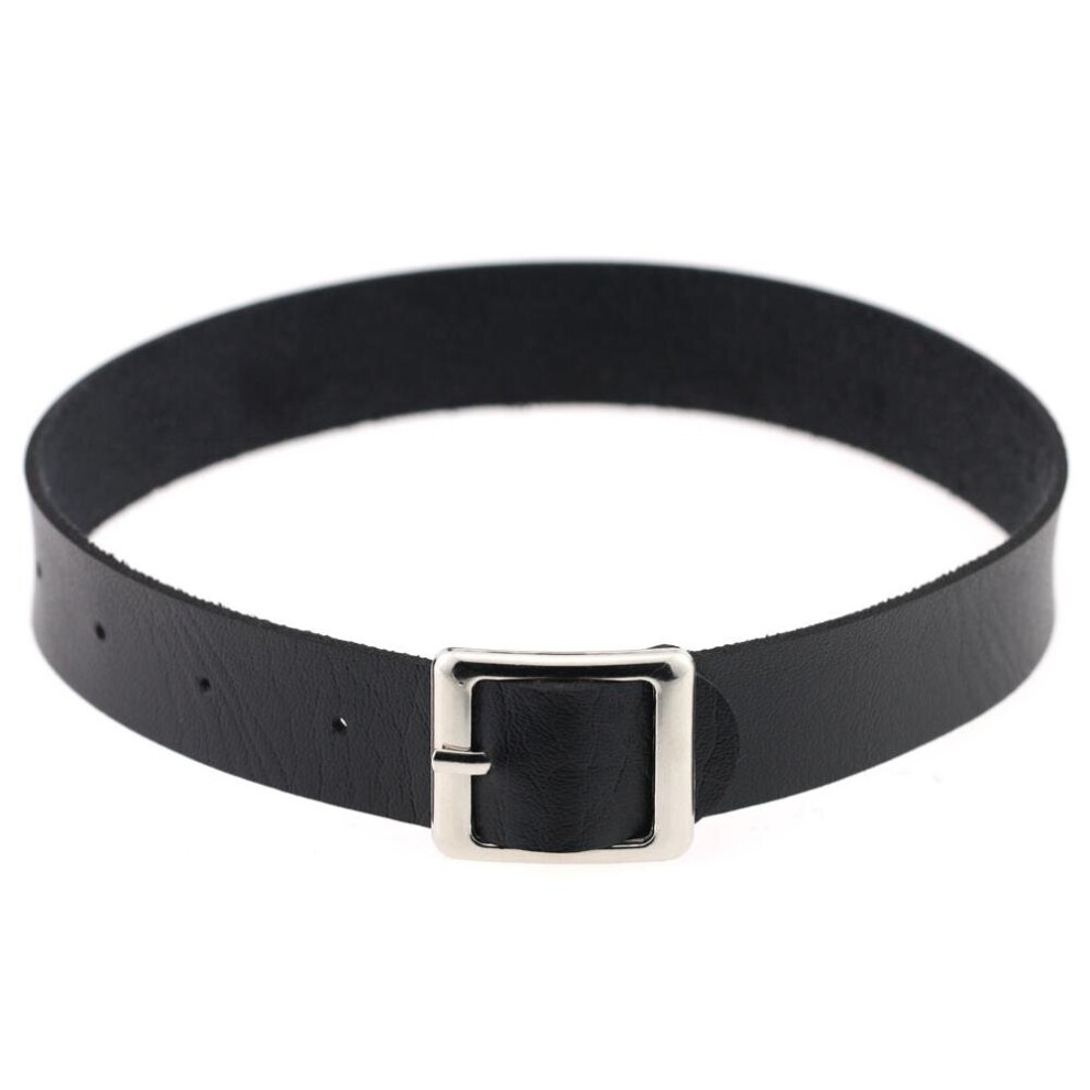 Multicoloured Pu Leather Sexy Collar Neck Ornament Heart-Shaped Alloy Clavicle Chain Choker Neck Chain?Leash Collar Dark Gothic Necklace Chain