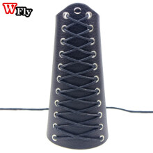 Women Man Punk Leather Wax Rope Wristband Cosplay Strap Hand Strap Archery Arm Guard Hand Guard Bondage guard bracer