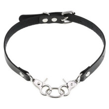 PU leather chain collar belt buckle collar punk sexy ring necklace choker