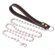 Pet Leash Dog Chain Safety Rope Walk the Dog High Stainless Steel Link Coriaceous Handle Retail Pet Supplies