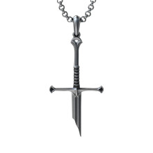 Narsil Broken Sword Necklace Vintage Rings King Moveis Jewelry Cosplay Punk Sword Pendant Necklace Gift for Men Boys