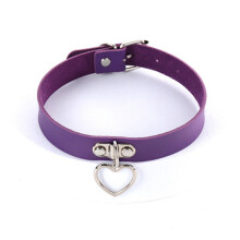 Sexy PU leather heart-shaped collar necklace ladies punk gothic heart-shaped buckle collar collar necklace jewelry
