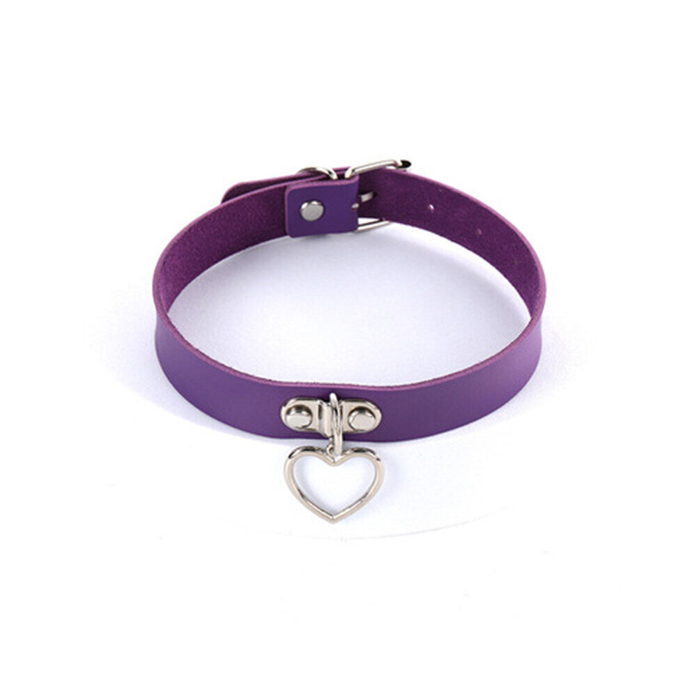 Sexy PU leather heart-shaped collar necklace ladies punk gothic heart-shaped buckle collar collar necklace jewelry
