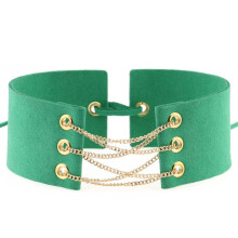 exaggerated sexy emotional bondage binding collar punk band flannel necklace neck chain collarbone