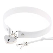 And Creative Soft Girl Bell Collar Double Ring Punk Couple Bondage Choker Jewelry Love Lock Love Heart Pendant PU Collars