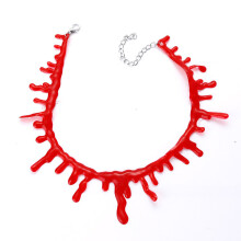 Halloween Creative Necklace Blood Necklace Cosmetics Terrorism Necriller Will Blood Necklace Red