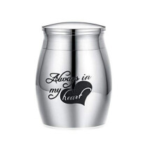 (Black) Customize Stainless Steel Cremation Urn for Pet Ashes Keepsake Burial Funeral Urns for Sharing Ashes Dogs Cats Human