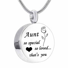 (Green, 50cm) So Special, So Loved, That's You. Cremation Urn Keepsake Round Flower Memorial Ashes Holder Jewelry