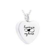 Cremation Jewelry Heart Pendant Stainless Steel Urn Box Human/Pet's Ashes Memorial with Filling Kit and Gift Velvet Bag