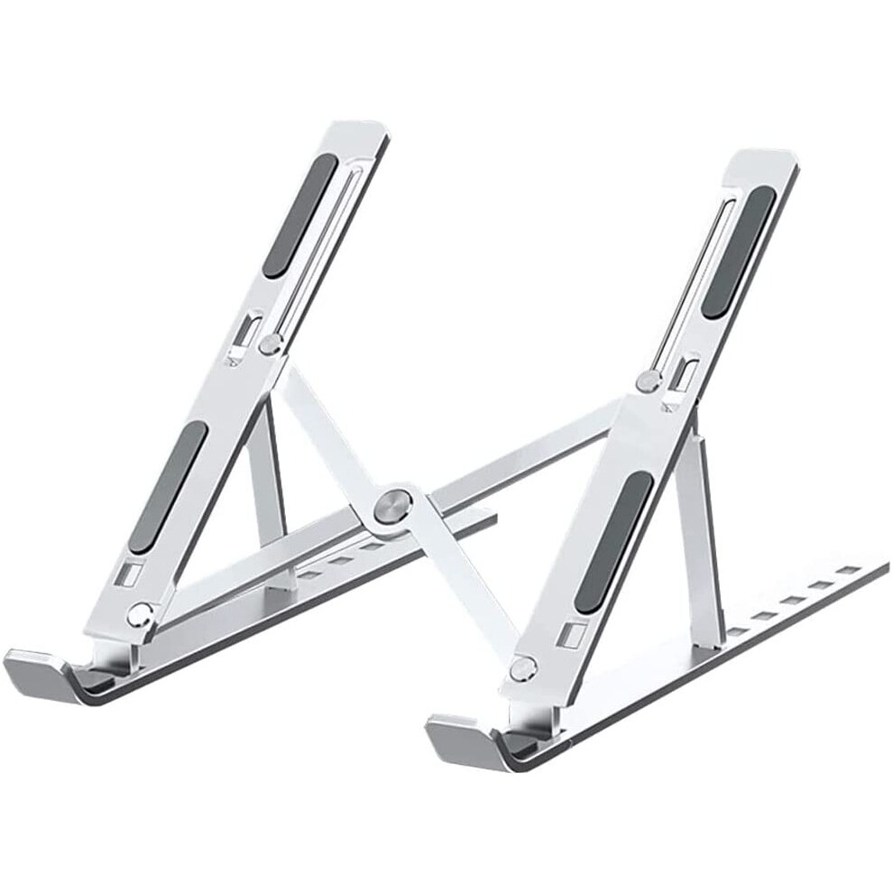 Rynaqs Laptop Stand Adjustable Laptop Riser For Desk Aluminium Alloy Air Ventilation Macbook Stand Portable 10-15.6" Laptops, Tablet 5051210305817