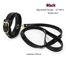 Sexy Leather Bondage Strap of Punk Slave Collar Choker Necklace Goth Jewelry with Traction Rope for Men Women Party Club Costume