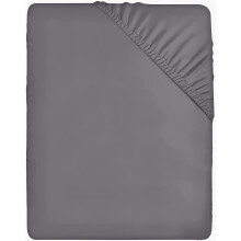 Utopia Bedding Fitted Sheet Double, Grey - Deep Pocket 14 inch (35 cm) - Easy Care - Soft Brushed Microfibre Fabric - Shrinkage and Fade Resistant