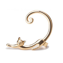 Cat Clip On Earrings Ear Cuff Earrings for Women Orecchini Ear Wrap Earcuff boucle d'oreille Clip 2E280