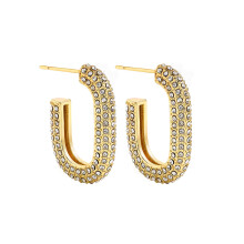 Women CZ Rainbow Earrings Cubic Zirconia Ear Cuff Set for Female Huggie Clip on Earrings Earcuff Crystal Jewelry