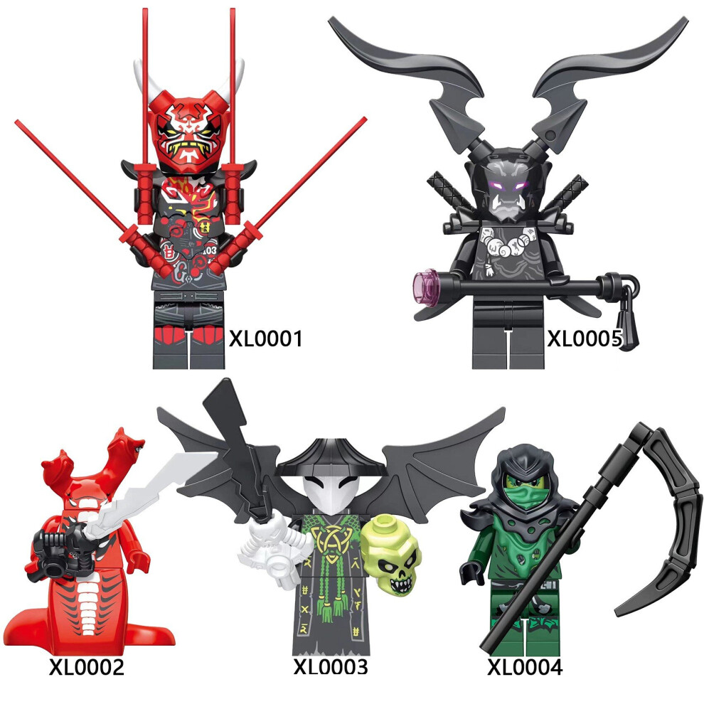 5pcs Ninjago Mini Figures Moro Snake Monster Omega Skull Wizard Building Block Toys Kids Gift