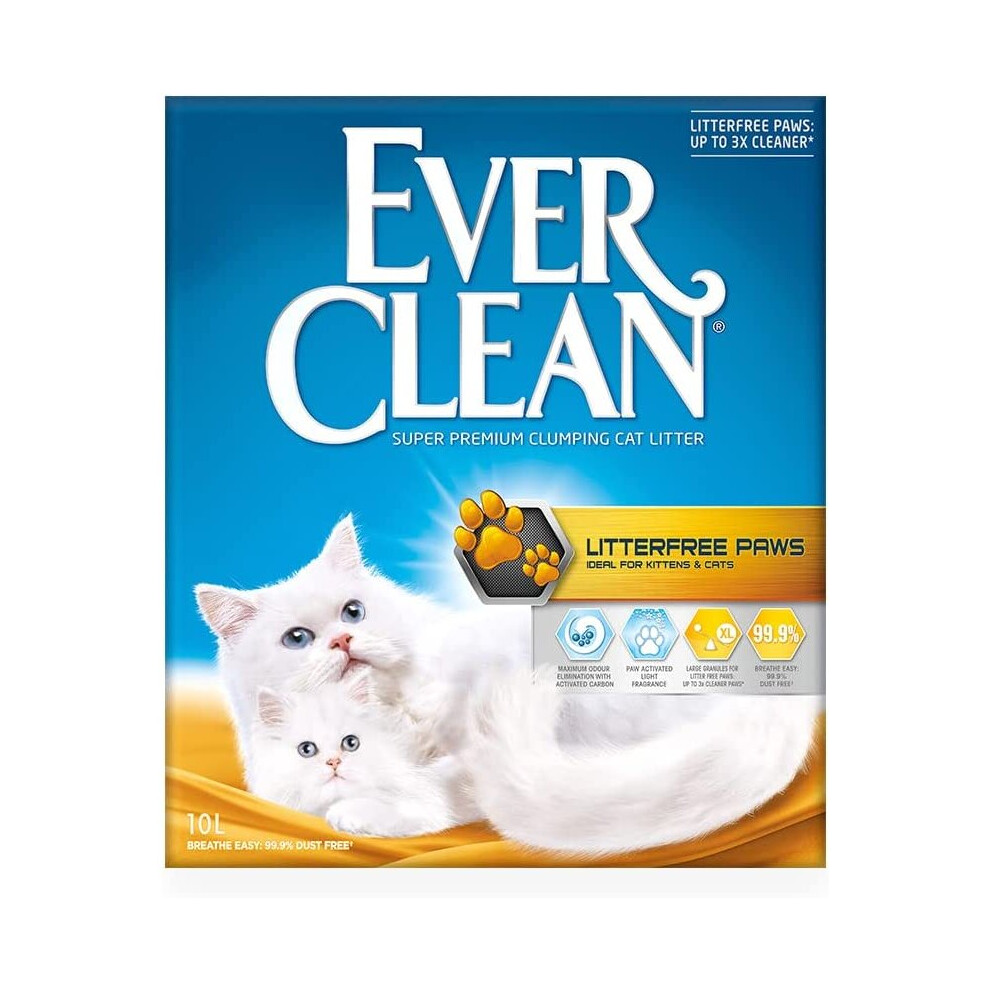 Ever Clean Clumping Cat Litter, Scented Cat Litter, Litterfree Paws, Long-lasting Freshness, Dust-Free Formula, 10L