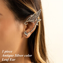 Single Side Earrings Leaf/Right Ear Fairy Ear Cuff Earring Elf Ear Clip Antique Earrings Women Goth Halloween Earcuff