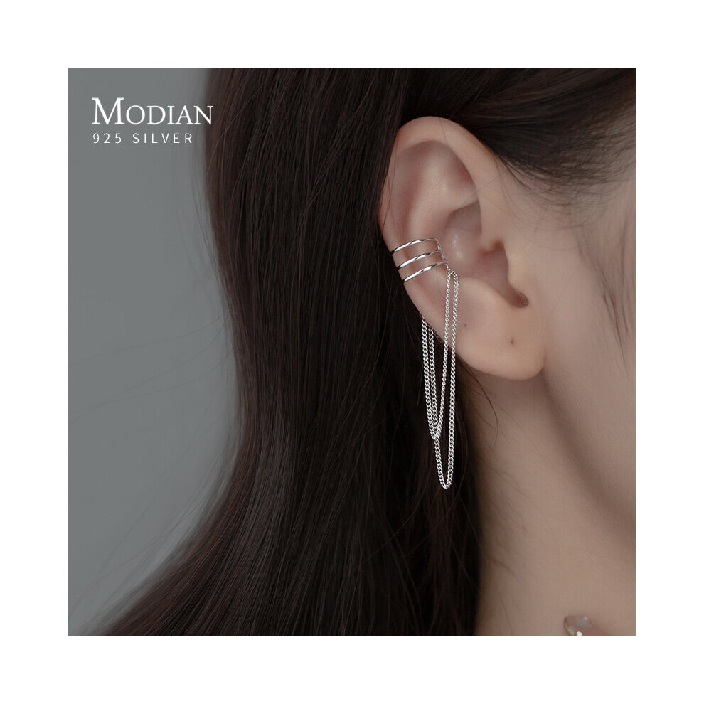 100% 925 Sterling Silver Tassel Earrings For Women Clip Earrings Bone Party Girls Jewelry-image-OPC-PBRCM9H-NEW