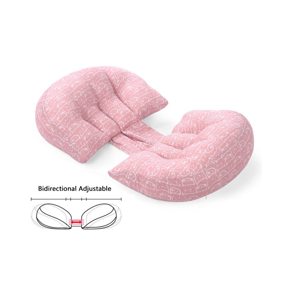 (Cat) Maternity Pillow Pregnancy U Shape Side Sleep Cushion Support Abdomen Adjustable