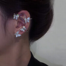 Kpop Zircon Butterfly Earcuff For Women Without Piercing Earrings Ear Clip Earrings Bride Wedding Jewelry