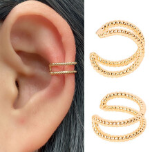 Ear Cuff Clip Earring Without Piercing Silver Star Heart Chain Geometry Cartilage Earcuff Women Party Jewelry