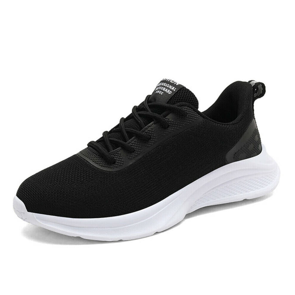 (All Black, UK 7) Womens Pumps Jogging Shoes Fitness Gym Workout Trainers Knit Sneakers Casual UK