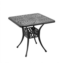Cast Aluminum Square Outdoor Dining Table Black