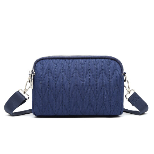 (Navy) KONO Multi Pocket Waterproof Small Crossbody Bag