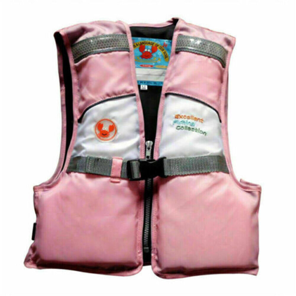 (Pink, M) CHILD KIDS LIFE JACKETS SWIMMING Floating Swim Zip Vest Buoyancy Aid Jacket Gift