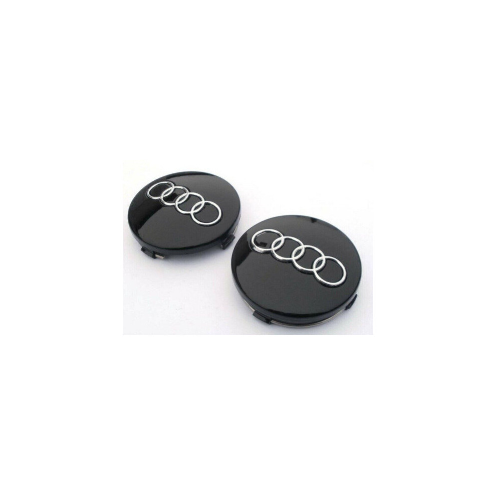 Paktoo 4Pcs 60Mm Car Wheel Center Cap Hub Covers For Audi A3 A4 A5 A6 A7 Black