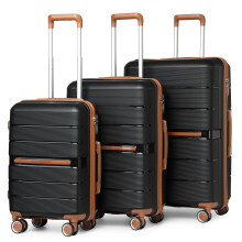 (Black, K2392L CM 20/24/28 suitcase set) British Traveller Hard Shell Suitcase