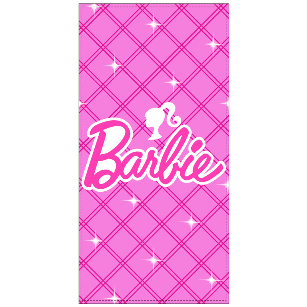 Barbie Doll Logo Beach Bath Towel 70 X 140 Cm (Fast Dry) Pink